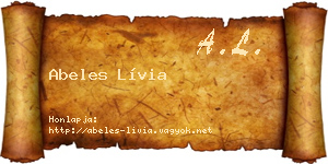 Abeles Lívia névjegykártya