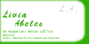 livia abeles business card